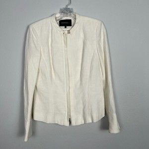 Lafayette 148 Jacket Women's Size 4 Minimalist Neutral Contemporary Career Crop